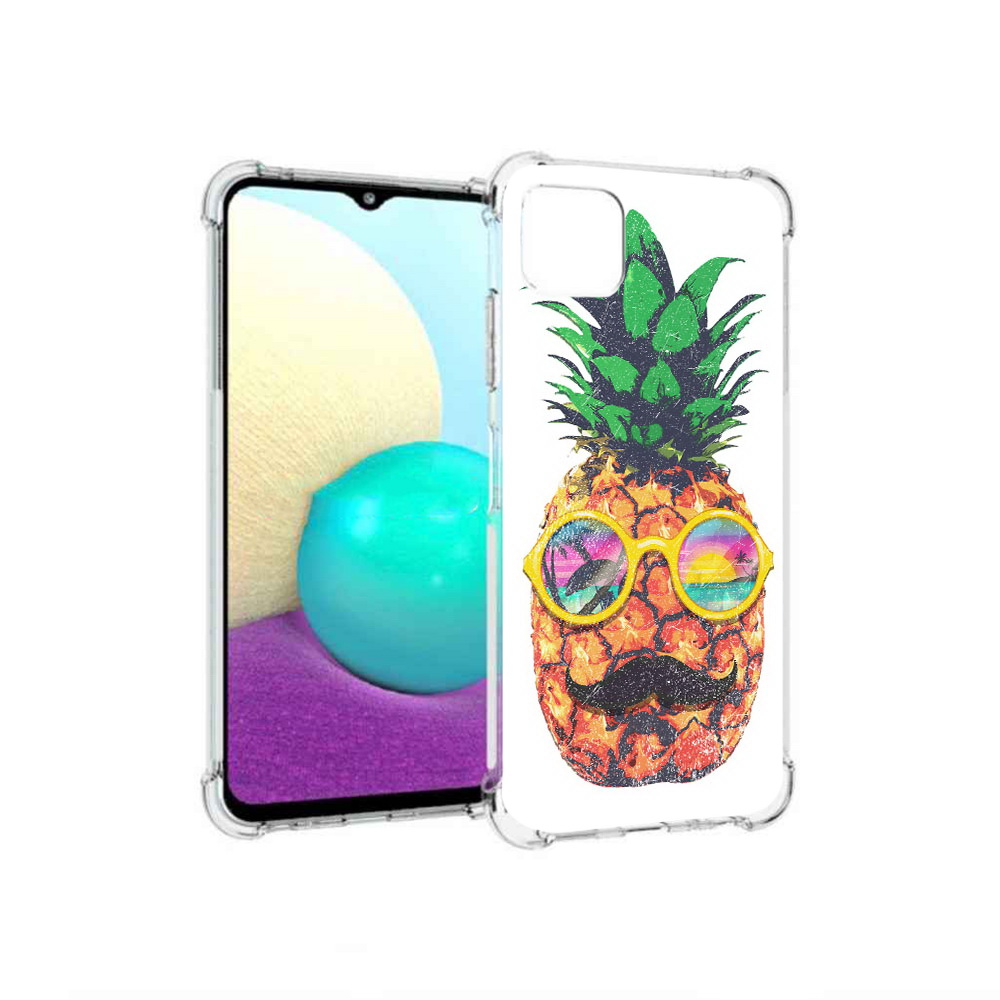 

Чехол MyPads Tocco для Samsung Galaxy A22 прикольный ананас с лицом, Прозрачный, Tocco