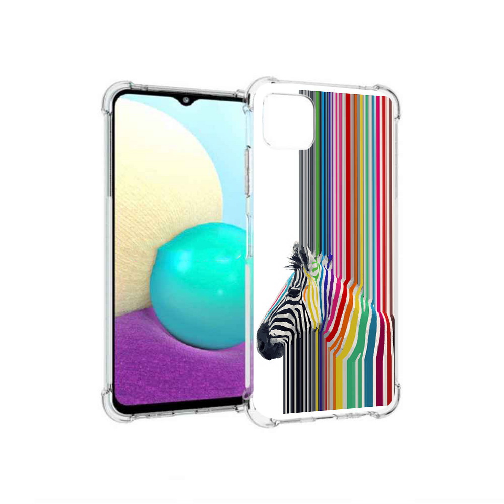 

Чехол MyPads Tocco для Samsung Galaxy A22 радужная зебра, Прозрачный, Tocco