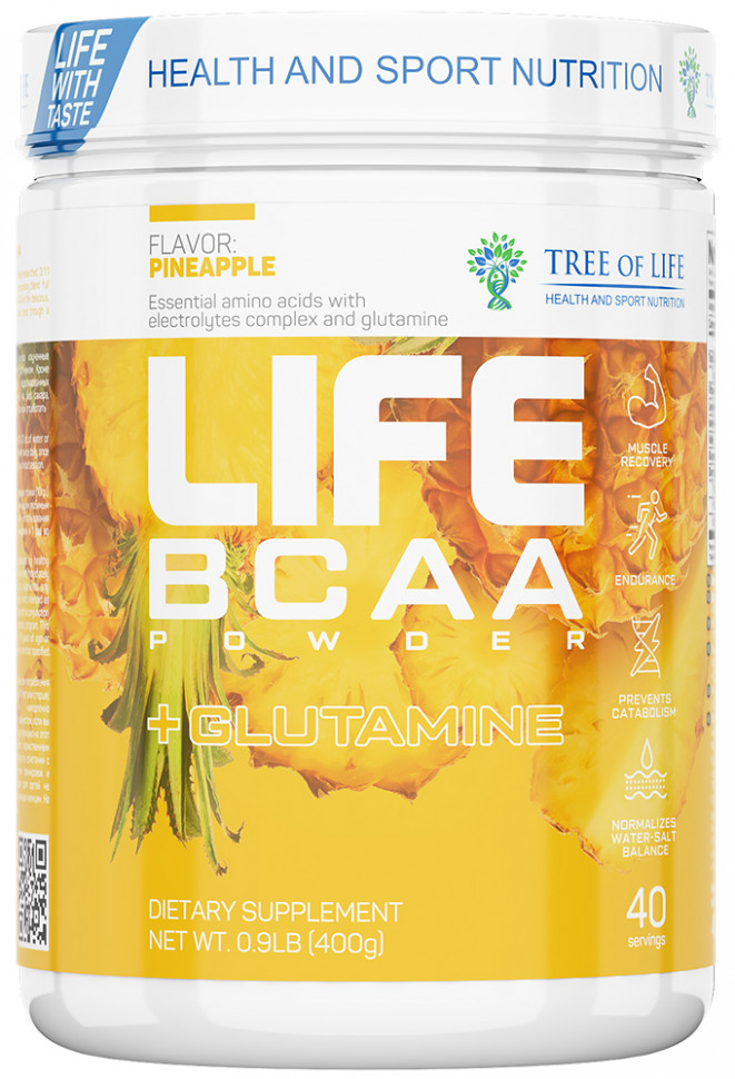 фото Аминокислоты tree of life life bcaa 400 г pineapple