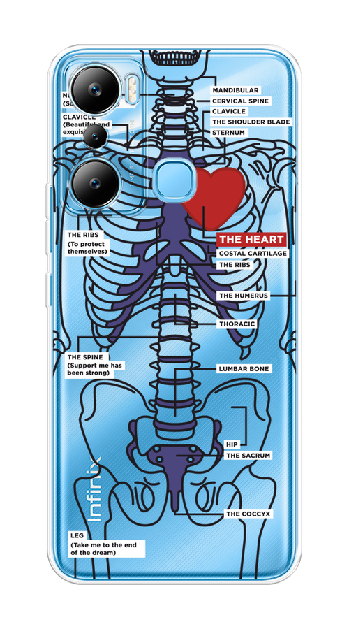 

Чехол на Infinix HOT 20i "Скелет человека", Прозрачный;синий;красный, 3102950-1