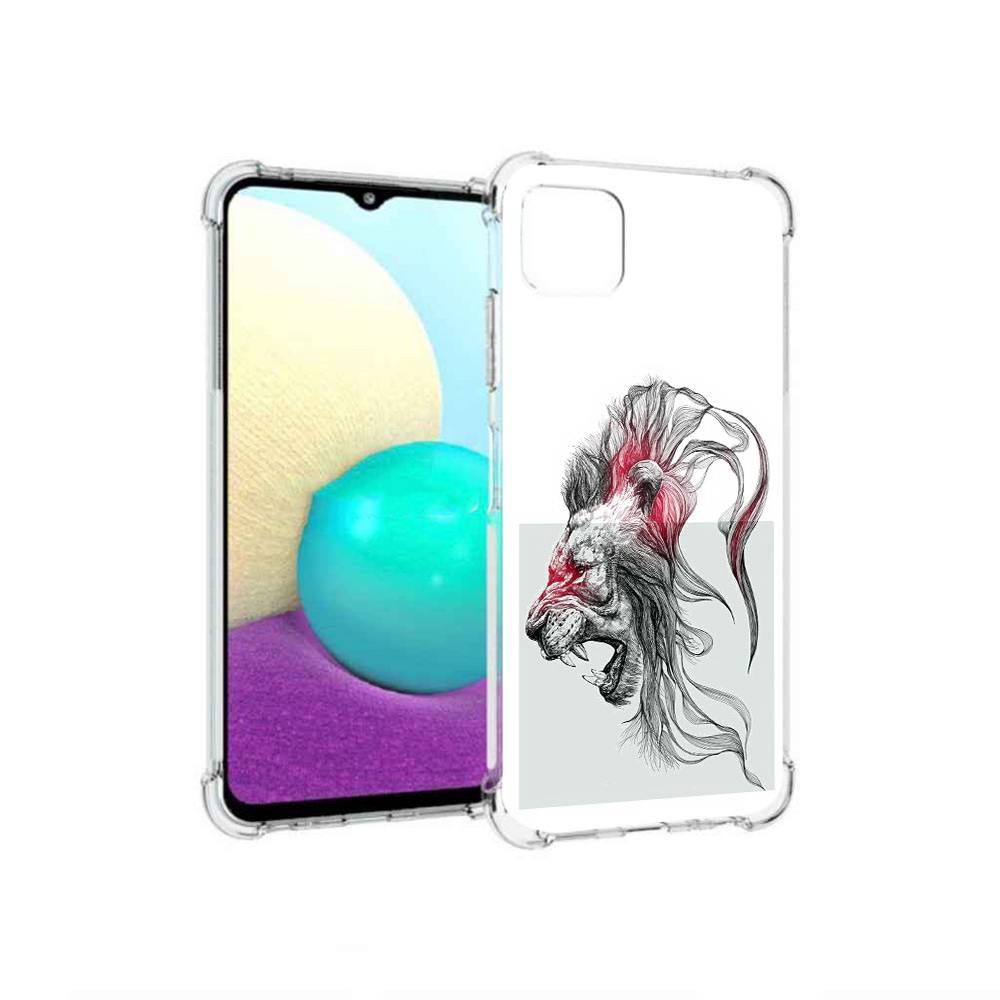 

Чехол MyPads Tocco для Samsung Galaxy A22 разъяренный лев, Прозрачный, Tocco