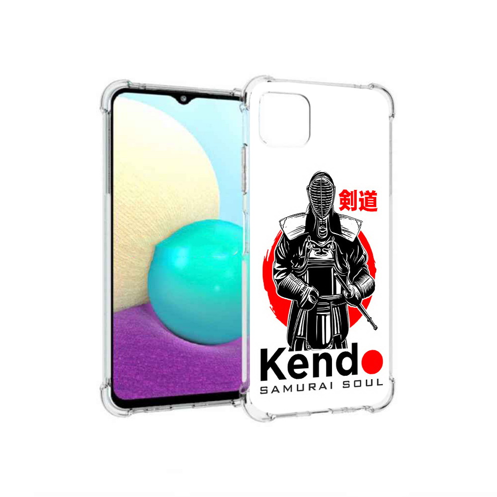 

Чехол MyPads Tocco для Samsung Galaxy A22 рисованый самурай, Прозрачный, Tocco
