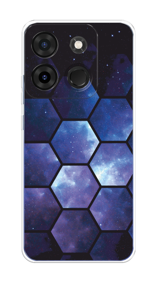 

Чехол на Infinix Smart 7 Plus "Соты космос", Черный;фиолетовый, 3103950-1