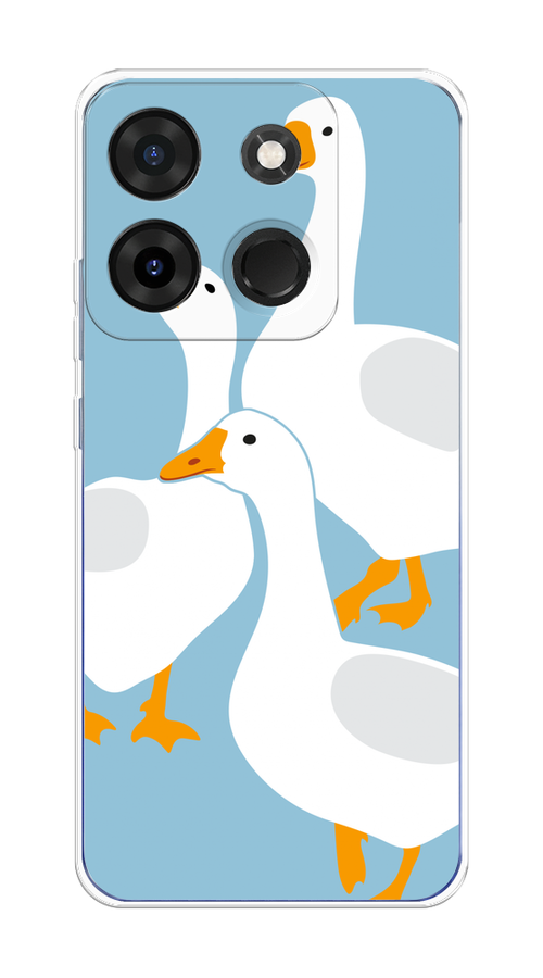 

Чехол на Infinix Smart 7 Plus "Гусиное трио", Голубой;белый;серый;желтый, 3103950-1