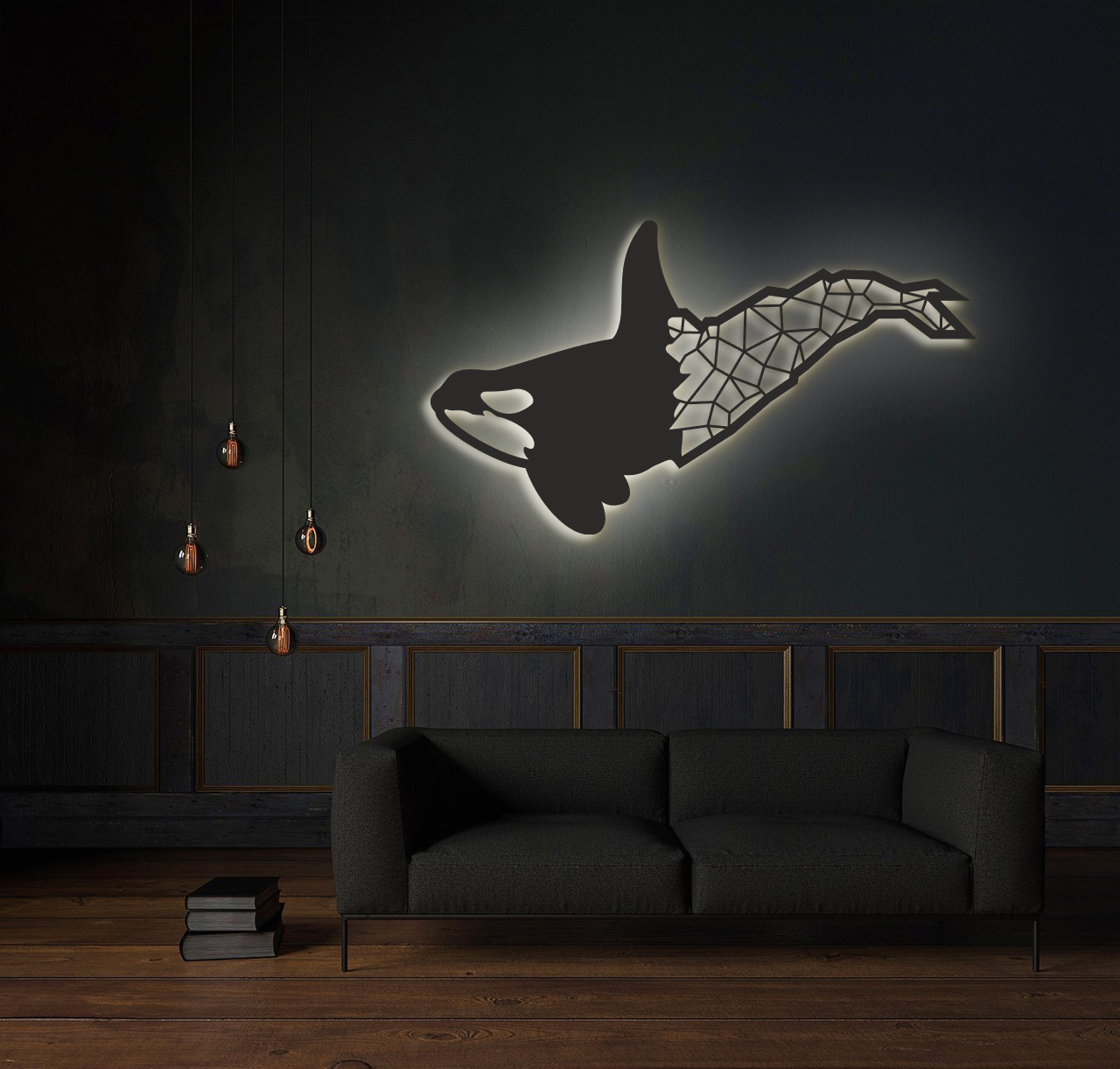 фото Декоративное панно на стену с белой подсветкой moretti кит 80х46