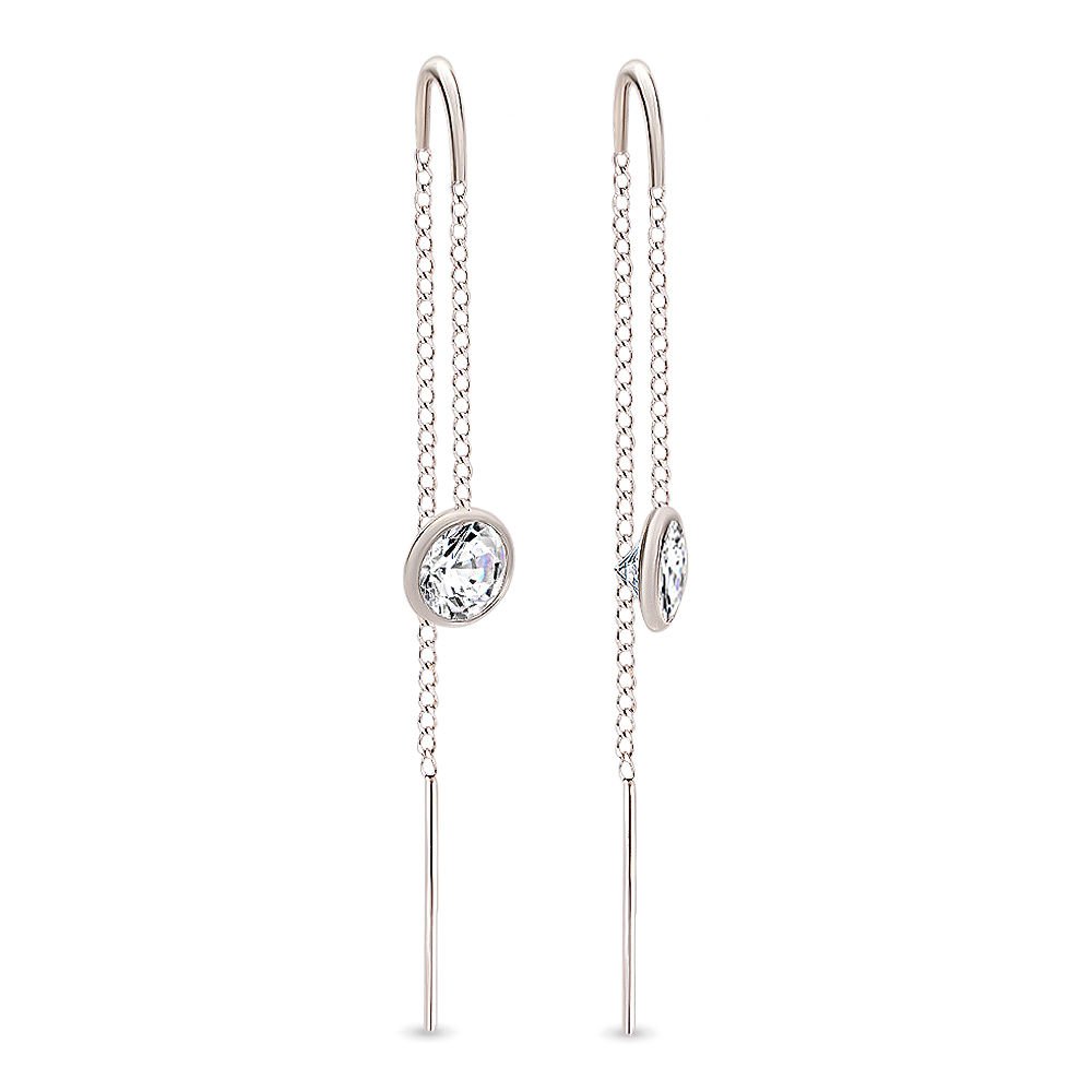 

Серьги продевки из серебра 585Gold 702005423, фианит, 702005423