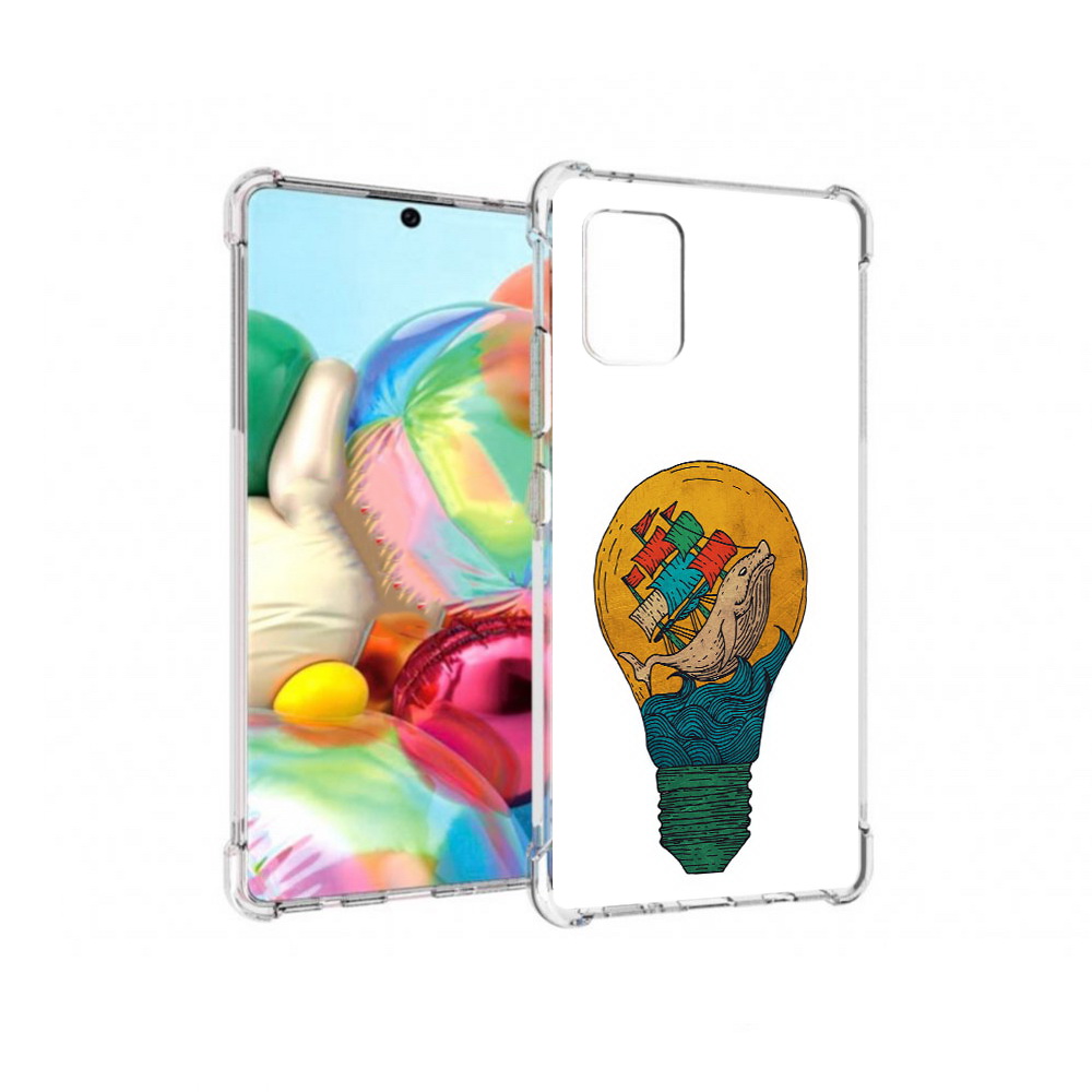 Чехол MyPads Tocco для Samsung Galaxy A71 кит в лампочке с парусами (PT226912.529.387)