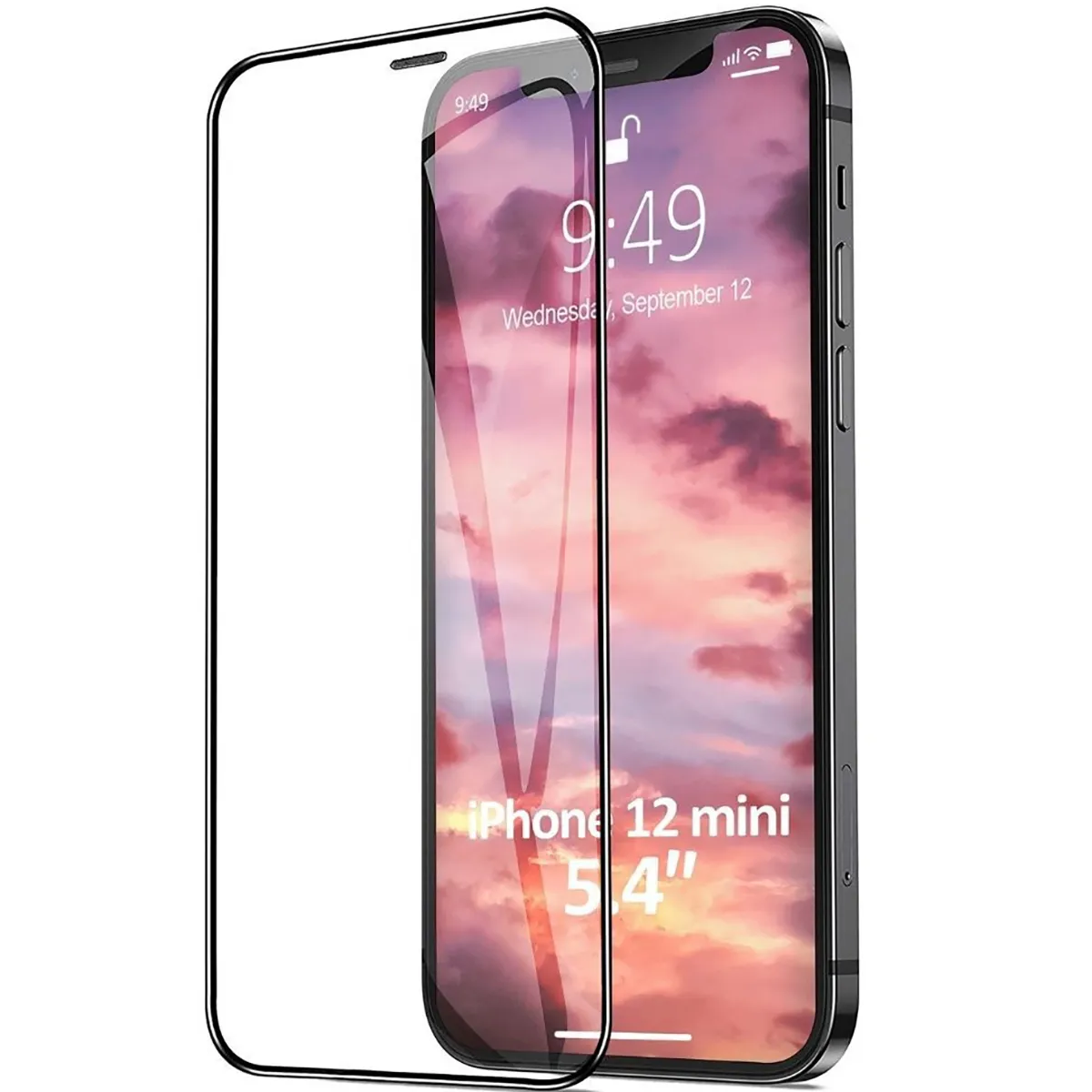 

Защитное стекло для Apple iPhone 12 Mini / полноклеевое