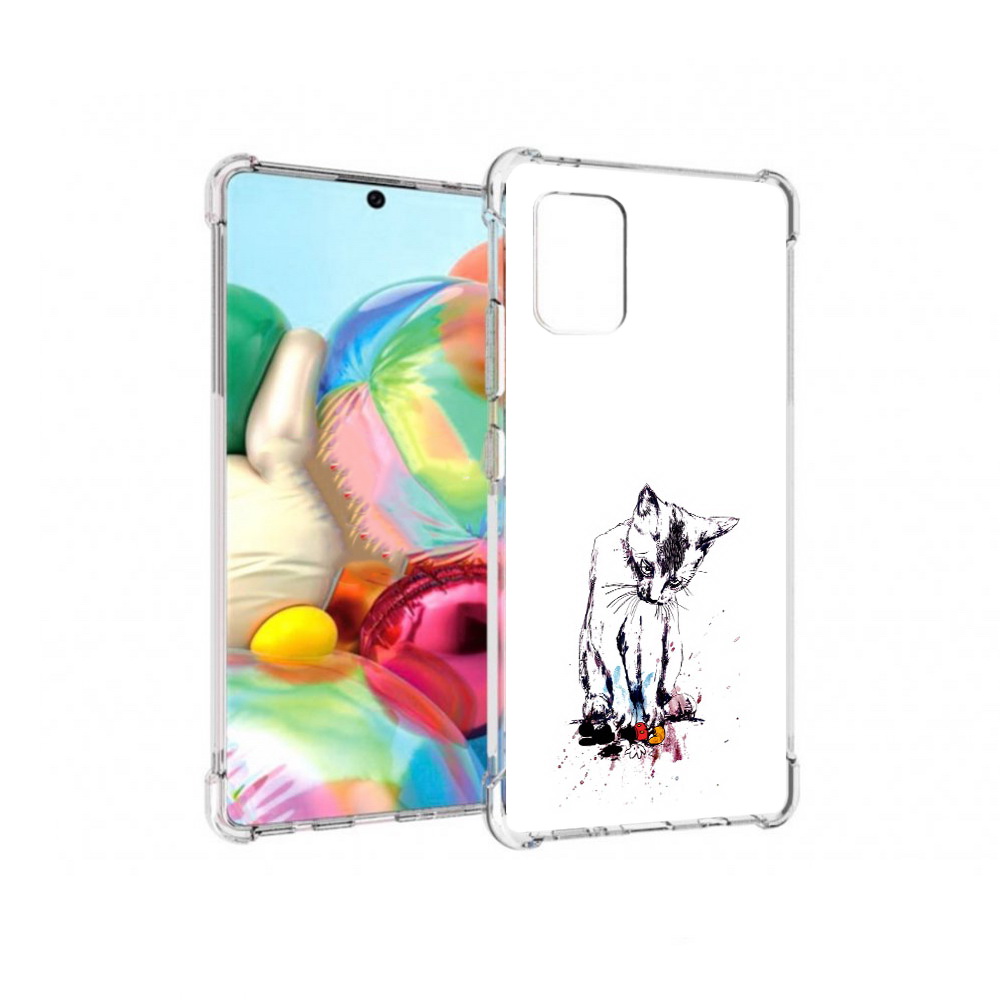 

Чехол MyPads Tocco для Samsung Galaxy A71 кот и микки (PT226912.529.399), Прозрачный, Tocco