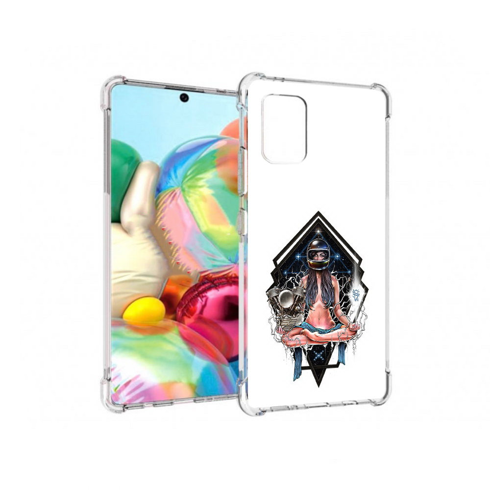 

Чехол MyPads Tocco для Samsung Galaxy A71 красивая девушка в шлеме (PT226912.529.406), Прозрачный, Tocco