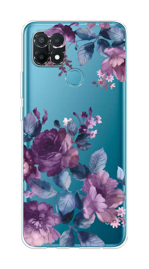 

Чехол на Oppo A15/A15s "Purple Blossoms", Синий;фиолетовый, 255650-1