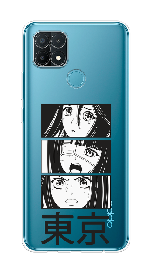 

Чехол на Oppo A15/A15s "Tokyo girls", Белый;черный;прозрачный, 255650-1