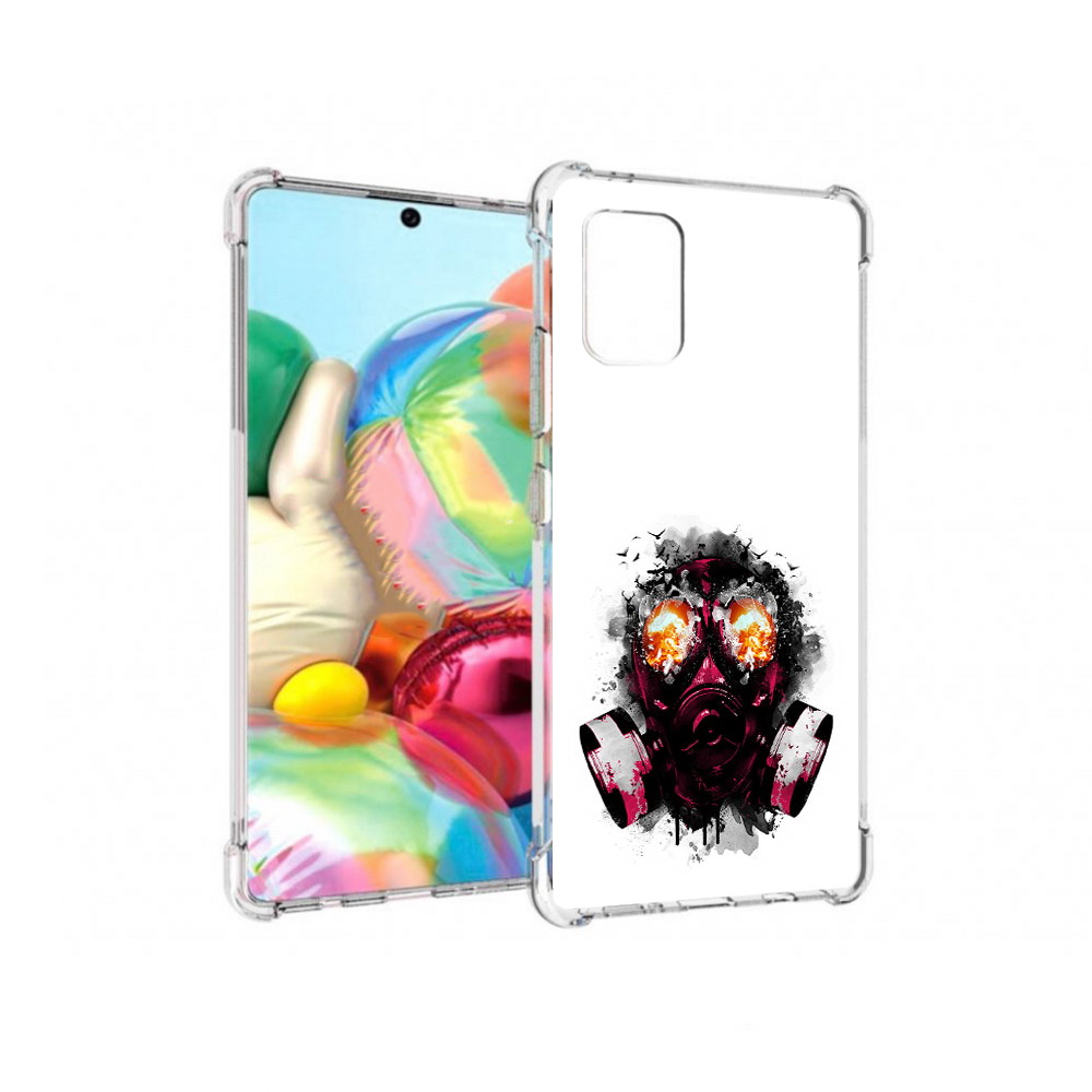 

Чехол MyPads Tocco для Samsung Galaxy A71 красный противогаз (PT226912.529.412), Прозрачный, Tocco