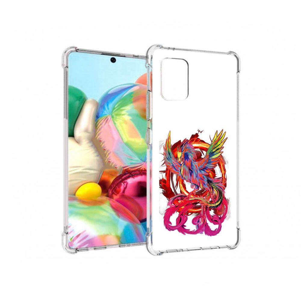 

Чехол MyPads Tocco для Samsung Galaxy A71 красочный феникс (PT226912.529.414), Прозрачный, Tocco
