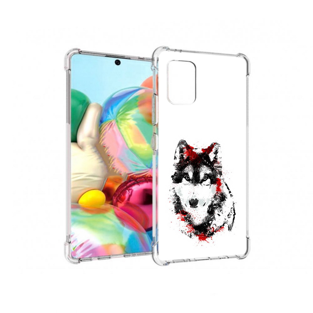 

Чехол MyPads Tocco для Samsung Galaxy A71 кровавый волк (PT226912.529.416), Прозрачный, Tocco