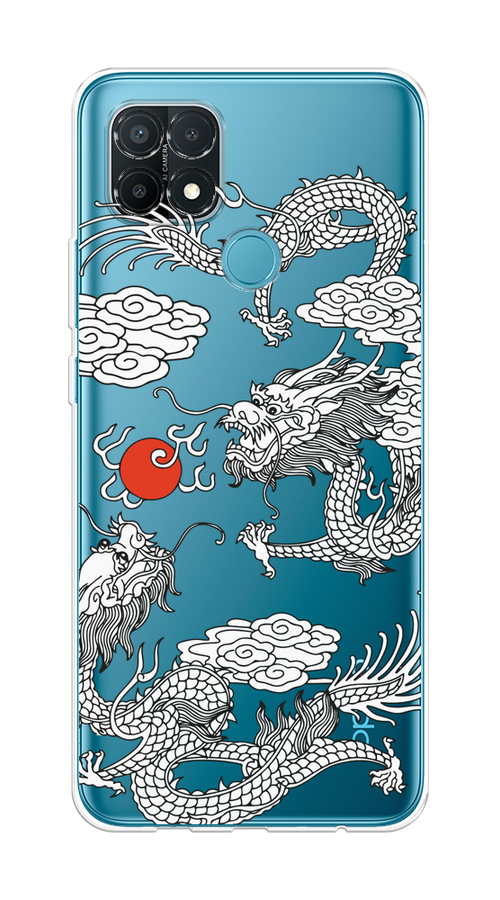 

Чехол на Oppo A15/A15s "Драконы с ножом", Прозрачный;черный;белый, 255650-1