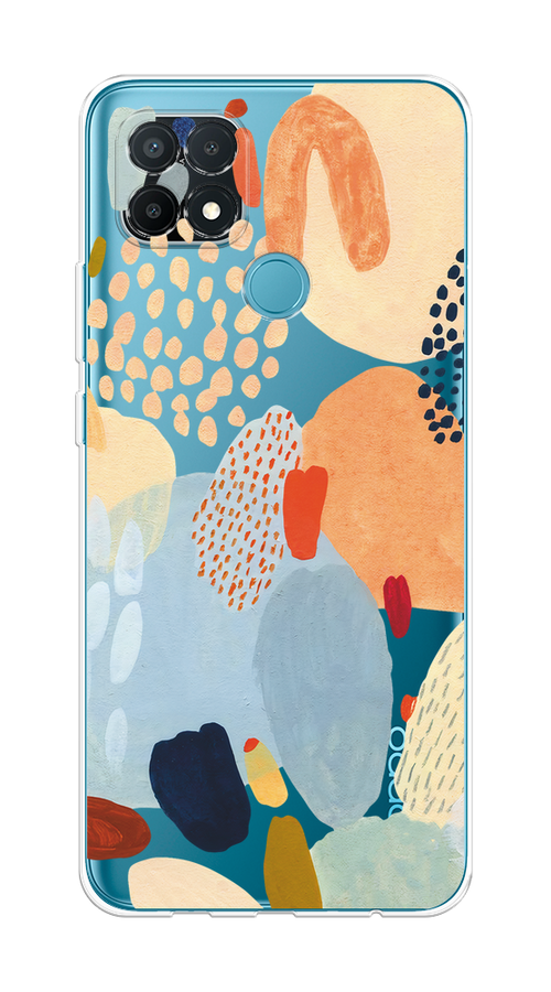 

Чехол на Oppo A15/A15s "Необычная абстракция", Бежевый;голубой, 255650-1