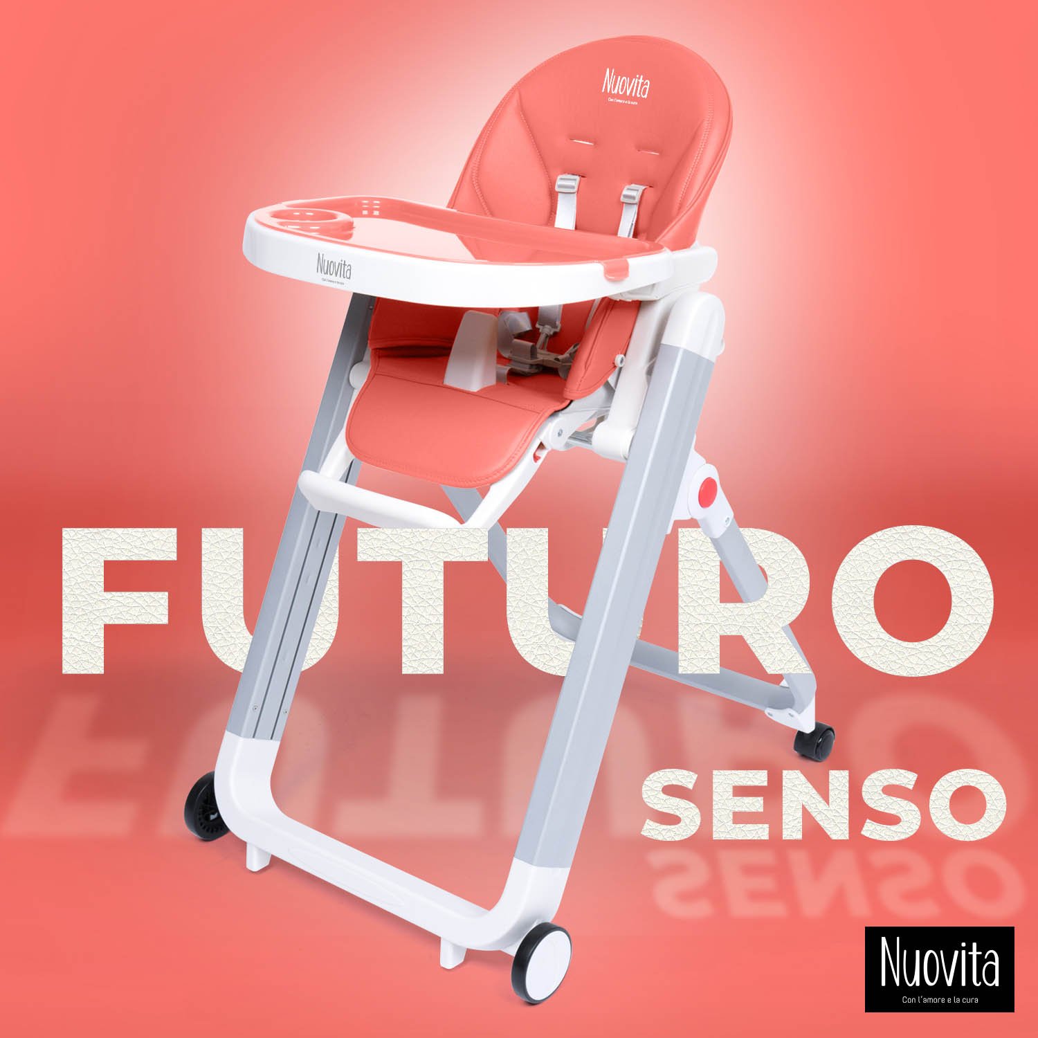 Стульчик для кормления Nuovita Futuro Senso Bianco (Corallo/Коралл) стульчик для кормления nuovita futuro senso 2 в 1