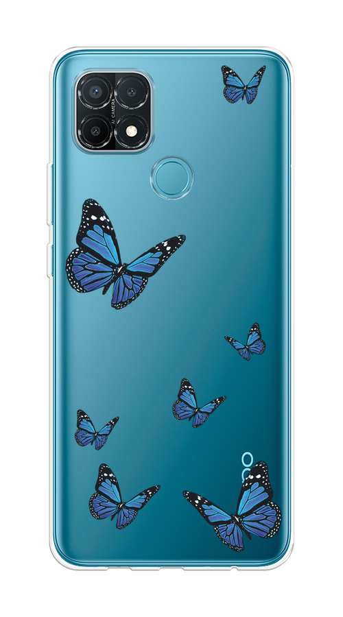 

Чехол на Oppo A15/A15s "Blue butterflies", Синий;черный, 255650-1