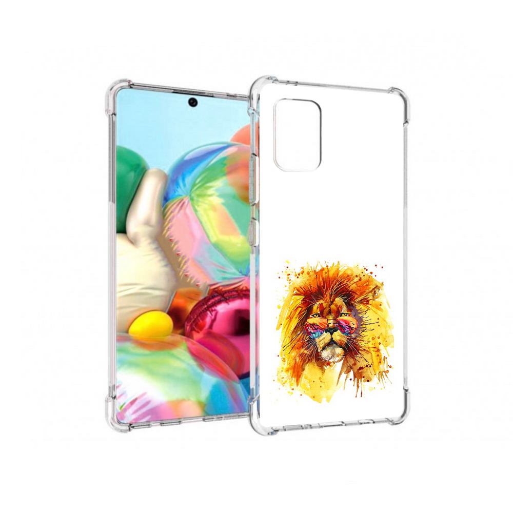 

Чехол MyPads Tocco для Samsung Galaxy A71 лев в очках (PT226912.529.436), Прозрачный, Tocco