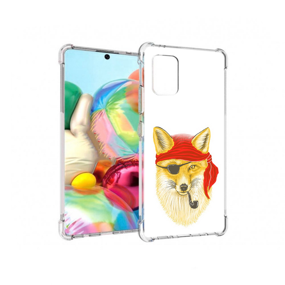

Чехол MyPads Tocco для Samsung Galaxy A71 лиса-пират (PT226912.529.440), Прозрачный, Tocco