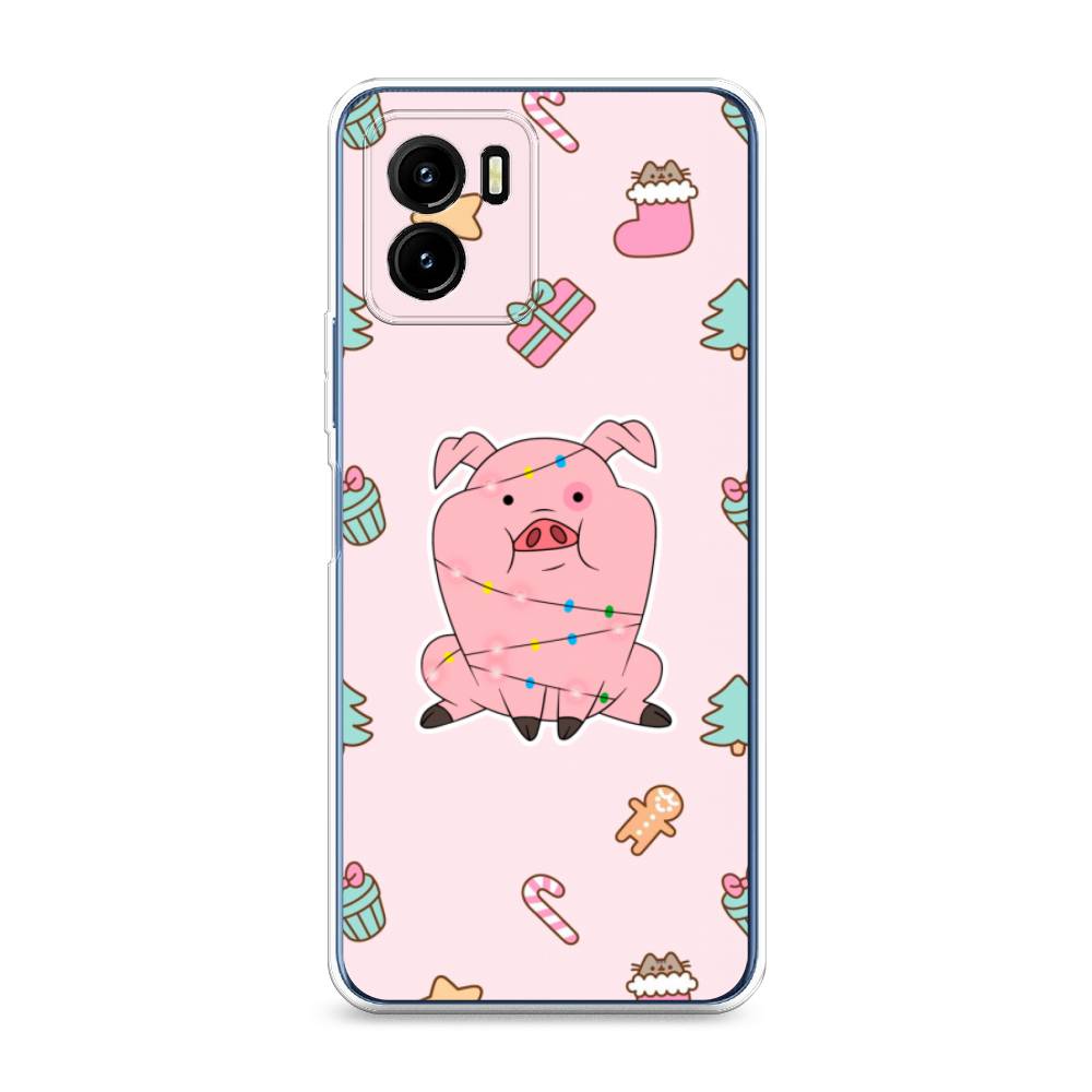 

Чехол для Vivo Y15s "Розовая свинка", Розовый;зеленый, 265650-5