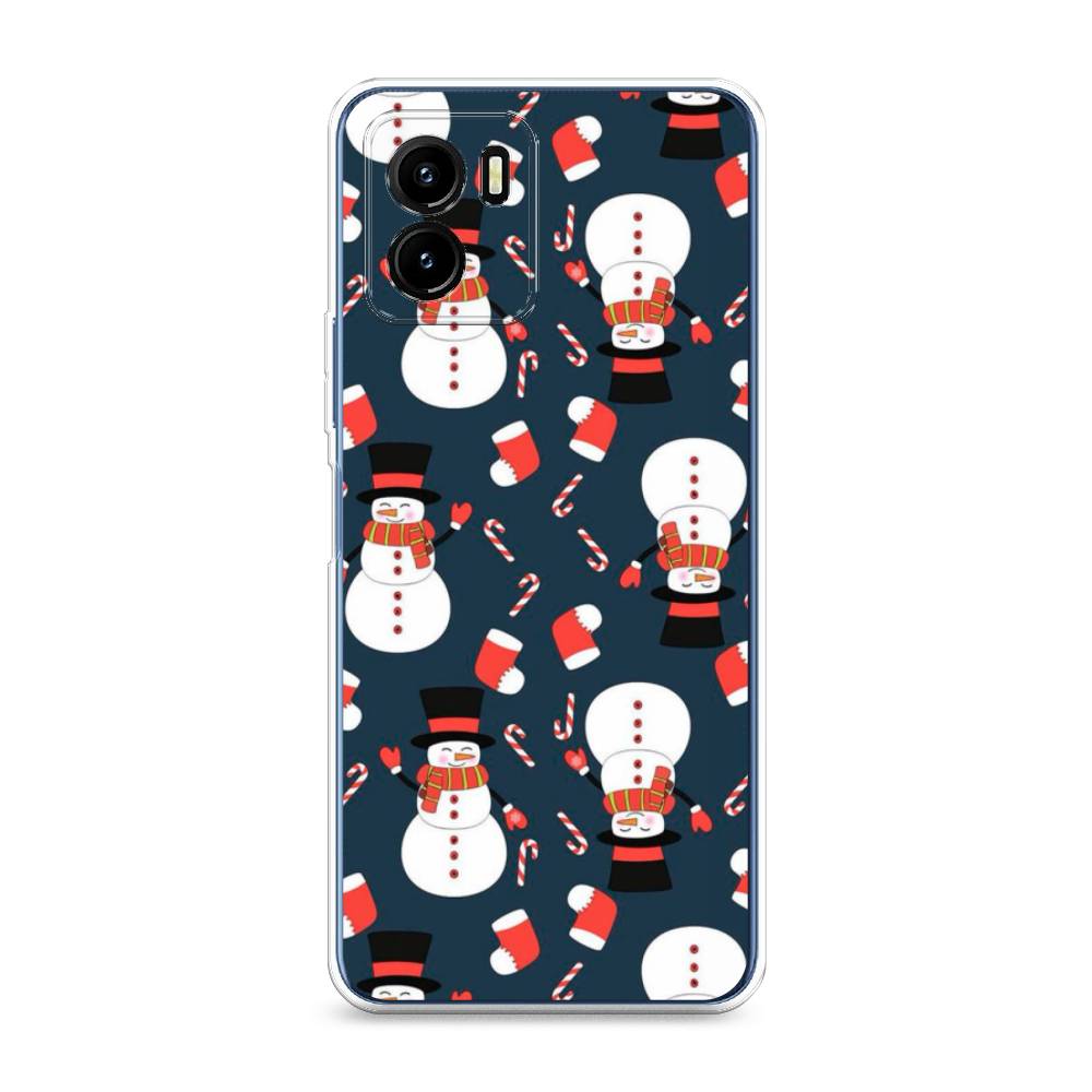 

Чехол для Vivo Y15s "Синие снеговики", Синий;белый;красный, 265650-5