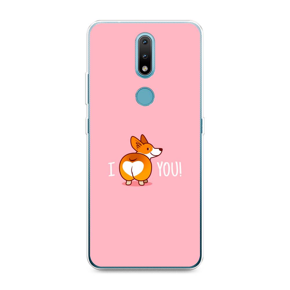 

Чехол на Nokia 2.4 "Корги I love you", Розовый;коричневый;белый, 123850-1
