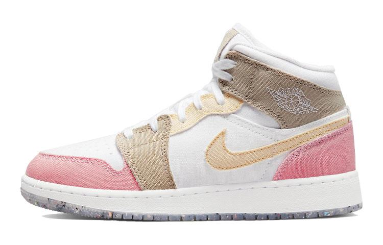 

Кеды унисекс Jordan Air Jordan 1 Mid GS бежевые 35.5 EU, Бежевый, Air Jordan 1 Mid GS