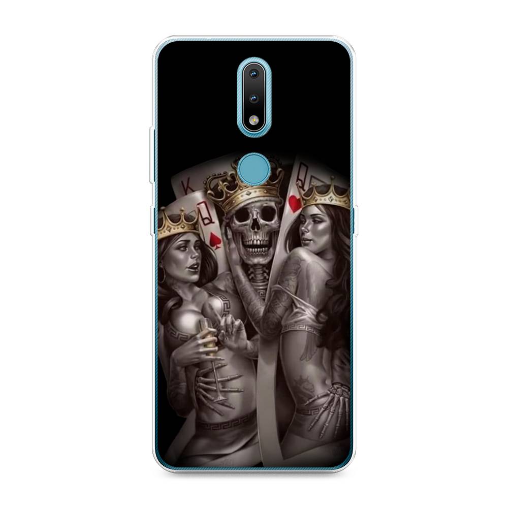 

Чехол на Nokia 2.4 "Карты король и королевы", Серый;желтый, 123850-6
