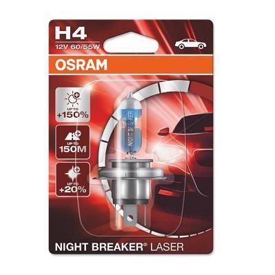 Лампа H4 60/55W 12VP43T NIGHT BREAKER LASER (блистер 1шт.)