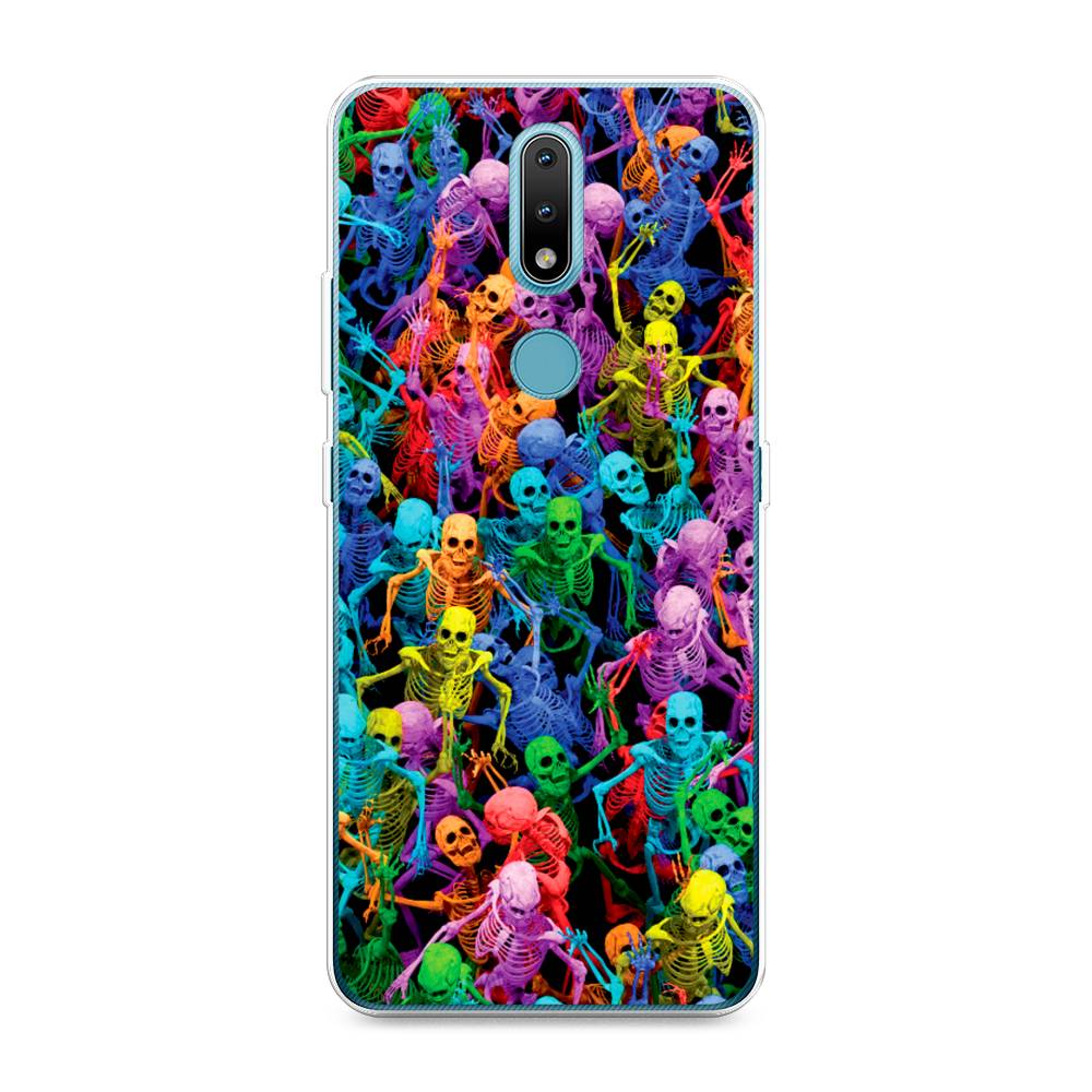 

Чехол на Nokia 2.4 "Вечеринка скелетов", Фиолетовый;желтый;оранжевый, 123850-6