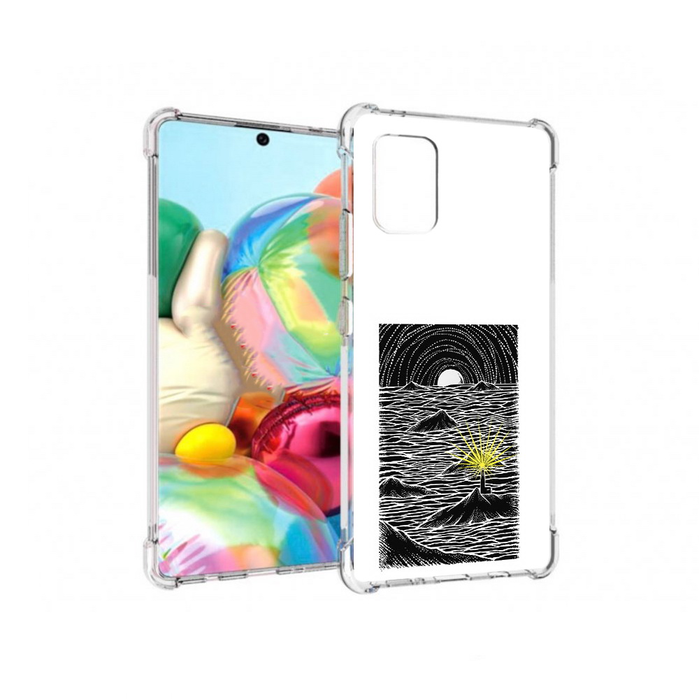 

Чехол MyPads Tocco для Samsung Galaxy A71 маяк в черно белом море (PT226912.529.460), Прозрачный, Tocco