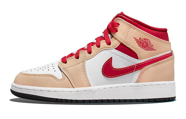 

Кеды унисекс Jordan Air Jordan 1 Mid GS бежевые 36.5 EU, Бежевый, Air Jordan 1 Mid GS