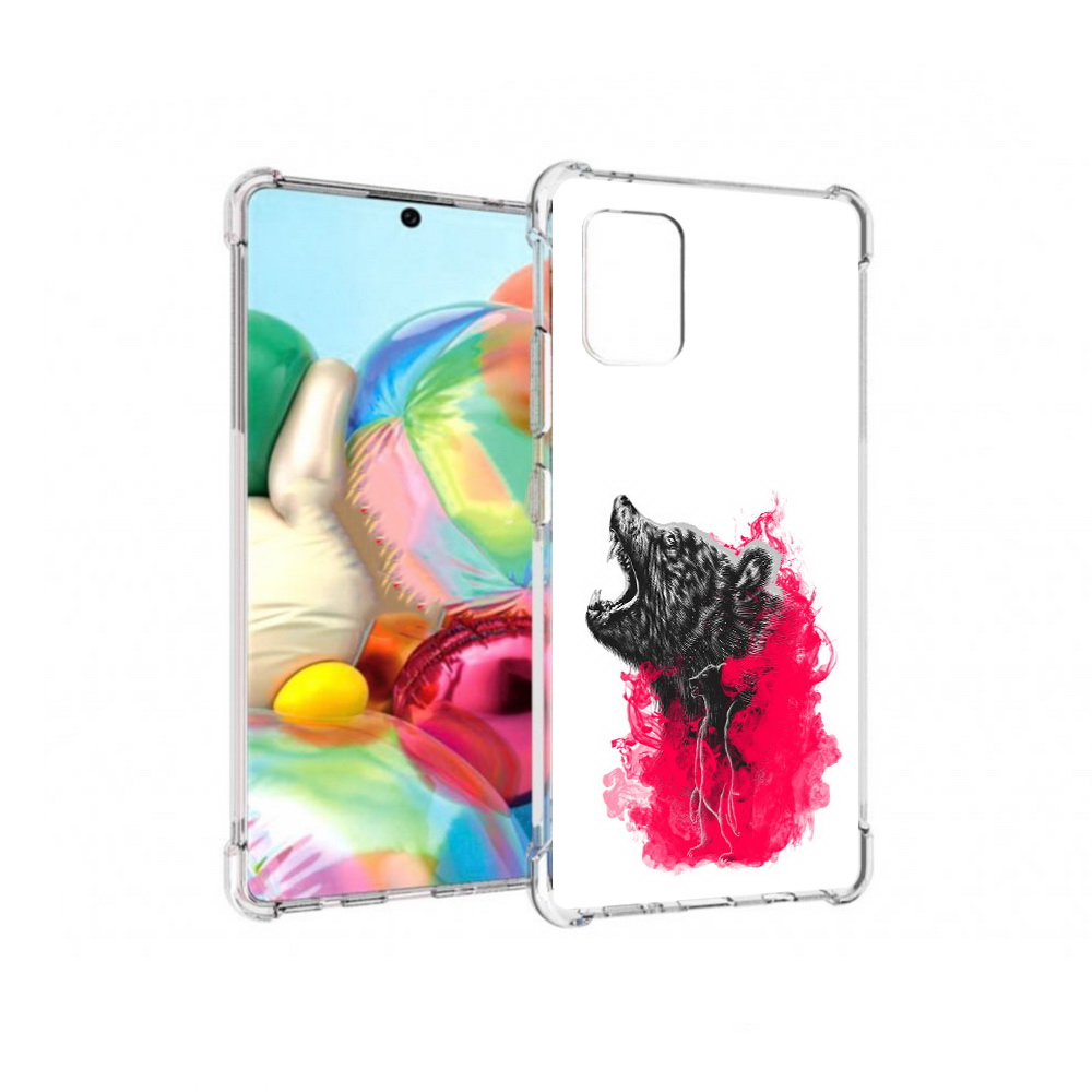 

Чехол MyPads Tocco для Samsung Galaxy A71 медведь в дымке (PT226912.529.463), Прозрачный, Tocco