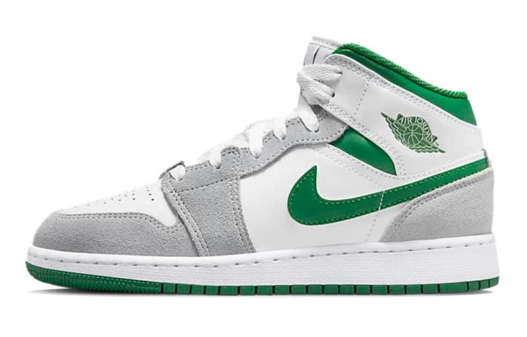 

Кеды унисекс Jordan Air Jordan 1 Mid GS серые 37.5 EU, Серый, Air Jordan 1 Mid GS