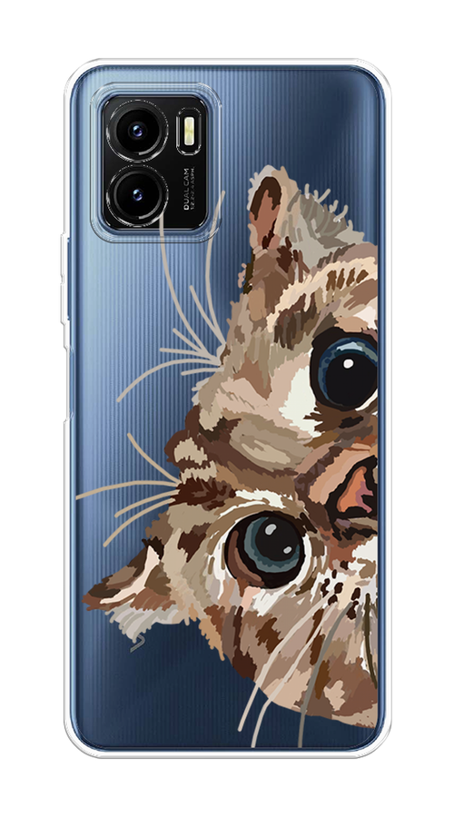 

Чехол на Vivo Y15s "Любопытный кот", Коричневый;синий;черный, 265650-1