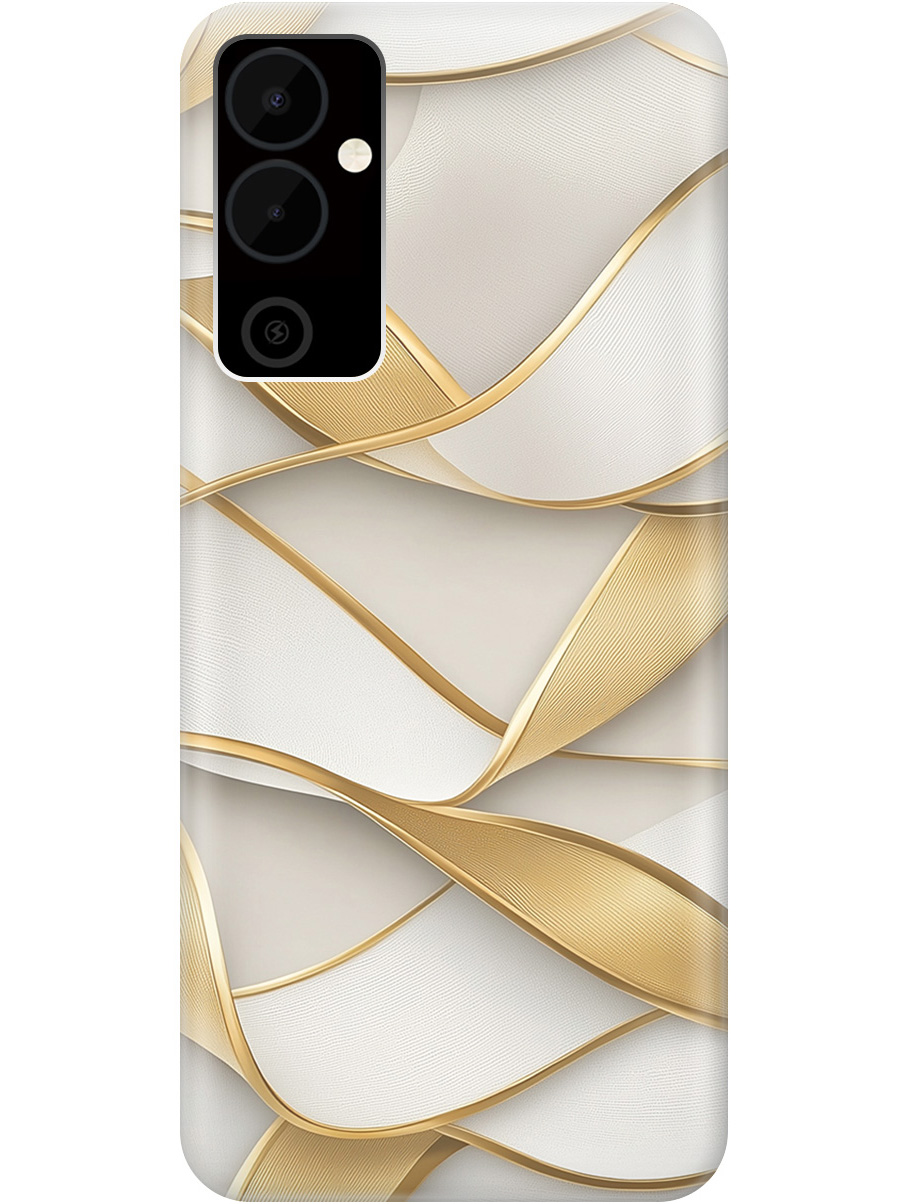 

Силиконовый чехол на Tecno Pova Neo 2 с принтом "Волны из золота", Прозрачный;белый;золотистый, 778682431