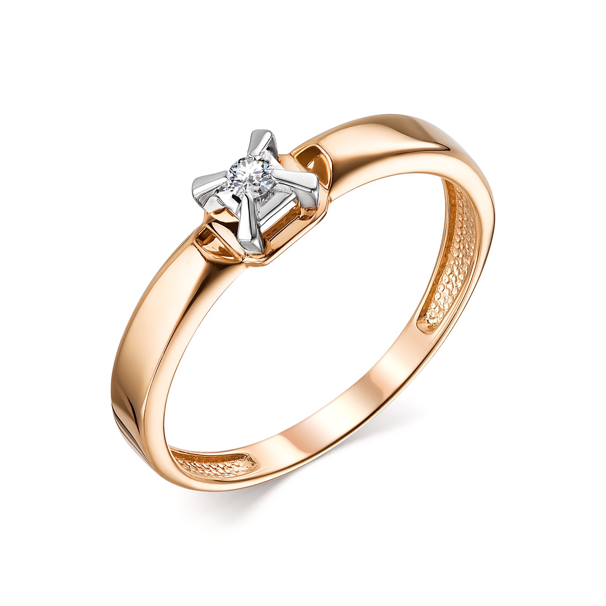 

Кольцо из красного золота с бриллиантом р. 16 АЛЬКОР 13889-100, 13889-100