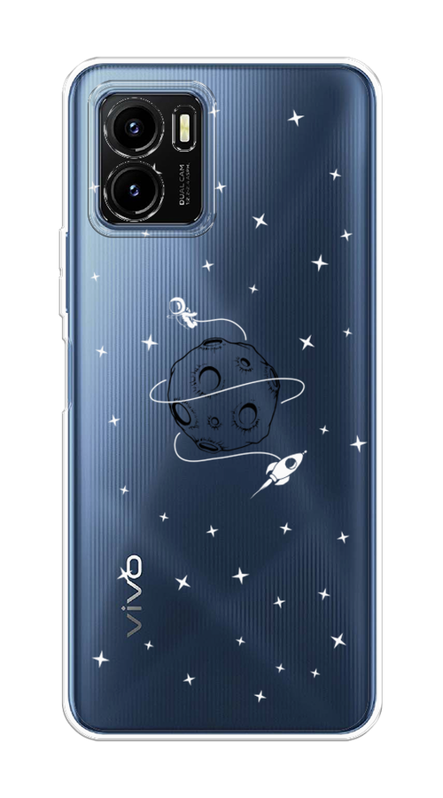 

Чехол на Vivo Y15s "Полет вокруг луны", Белый;серый;черный, 265650-2