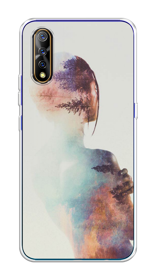 

Чехол на Vivo iQOO Neo/V17 Neo "Девушка-лес", Розовый;голубой;серый, 262050-1