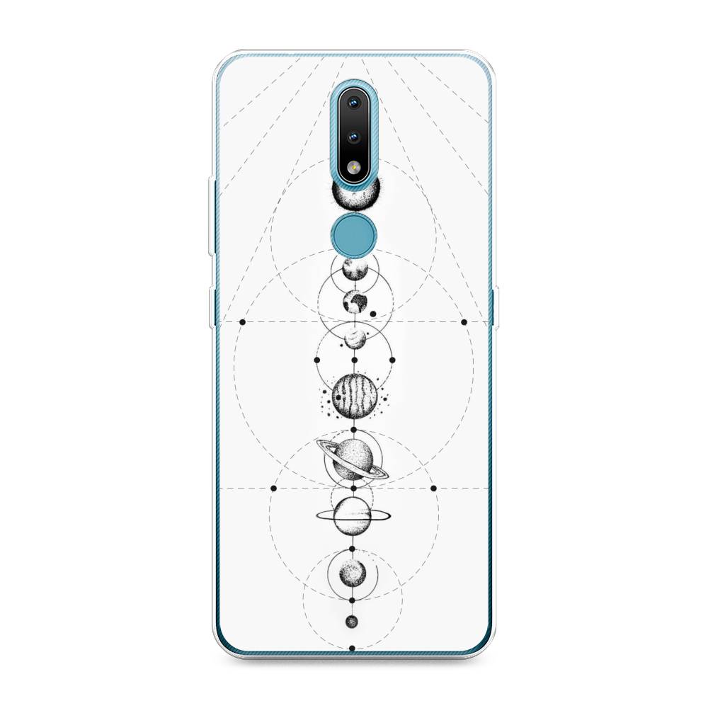 

Чехол на Nokia 2.4 "Парад планет", Серый, 123850-2