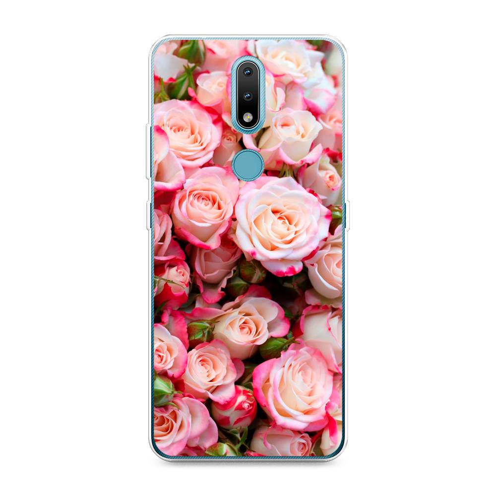 

Чехол на Nokia 2.4 "Много роз", Розовый, 123850-2