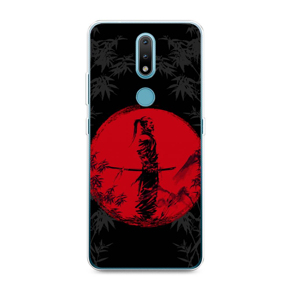 

Чехол на Nokia 2.4 "Самурай на красном фоне", Черный;красный;серый, 123850-4