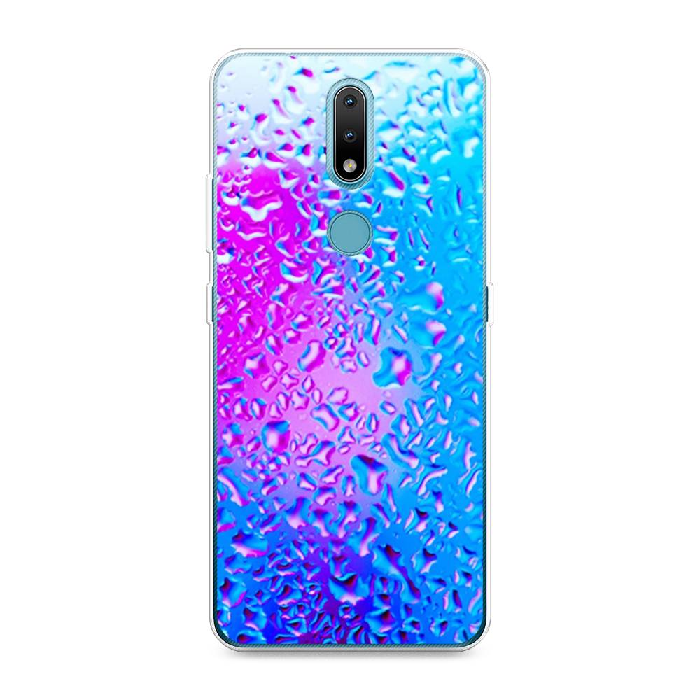 

Чехол на Nokia 2.4 "Капли на стекле", Голубой;розовый, 123850-3