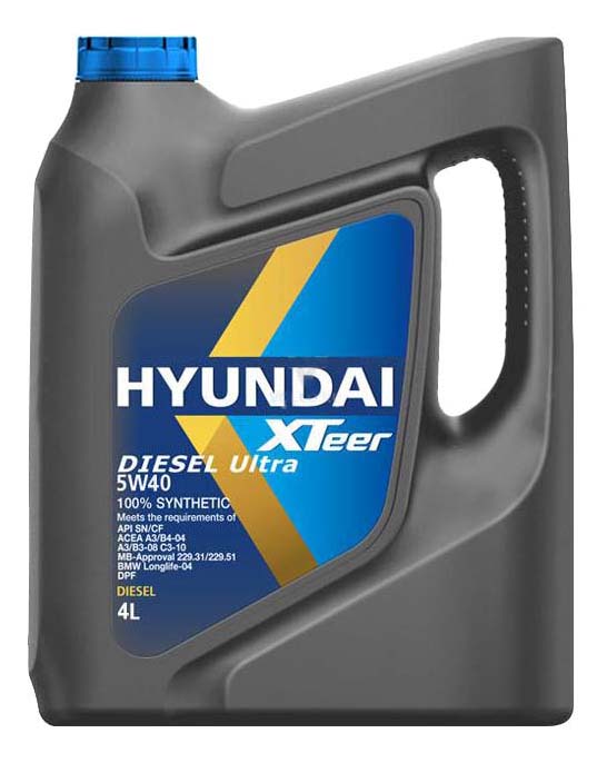 фото Hyundai xteer hyundai xteer diesel ultra 5w40 (4l)_масло моторн.! синт api sn, acea c3, mb
