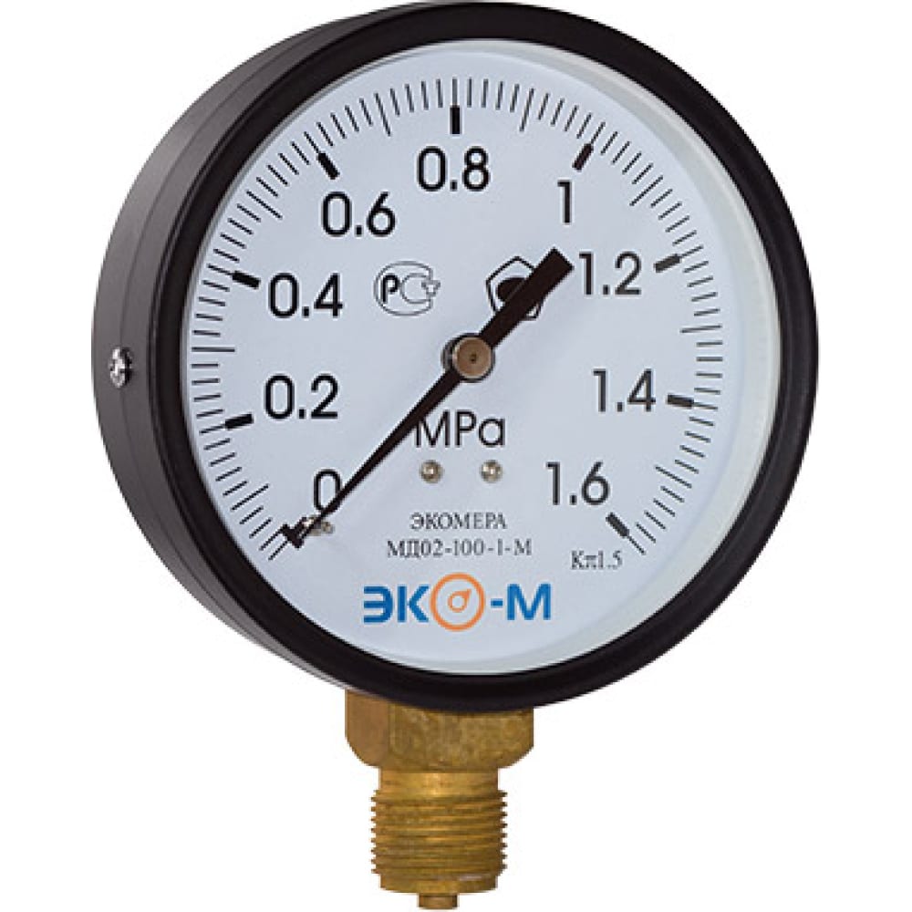ЭКО-М Манометр Экомера МД02-100-G-1,6МПа манометр эко м экомера мд02 63 g 16 ои