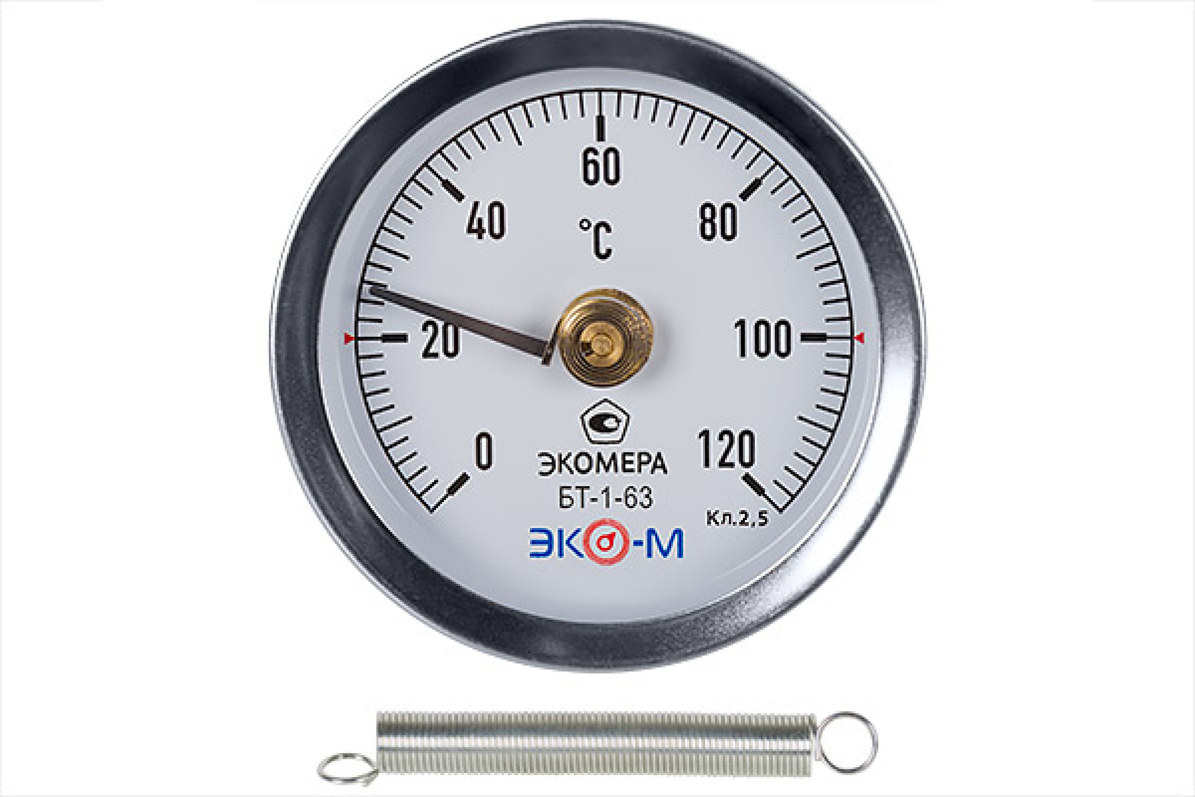 ЭКО-М Термометр биметаллический ЭКОМЕРА БТ-1-63-120С накладной