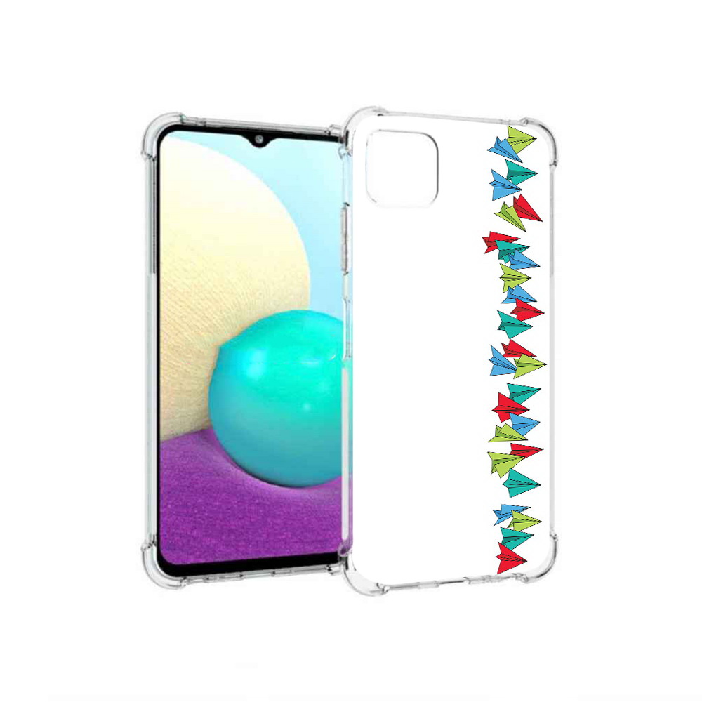 

Чехол MyPads Tocco для Samsung Galaxy A22 самолетики из листочков, Прозрачный, Tocco