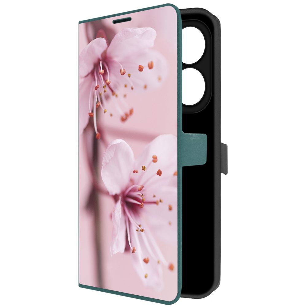 

Чехол-книжка Krutoff Eco Book для INFINIX Smart 8 Pro Весна (зелёный опал), Зеленый